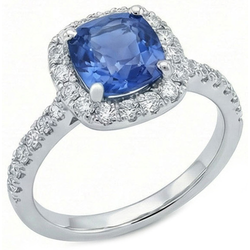 Blauwe Saffier Verlovingsring