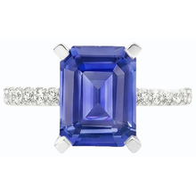 Afbeelding in Gallery-weergave laden, echte round saffier 3karaat ring profielweergave
