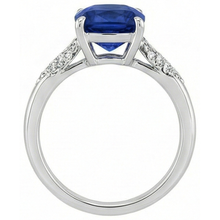 Afbeelding in Gallery-weergave laden, echte round saffier 2karaat ring profielweergave
