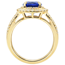 Afbeelding in Gallery-weergave laden, Blauwe ovale tanzaniet Natuurlijke echte diamanten ( niet in een laboratorium gekweekt ) ring 6 kt 14k geel goud
