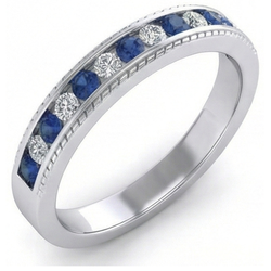 Echte Saffier Eternity Ring 3.40 Karaat
