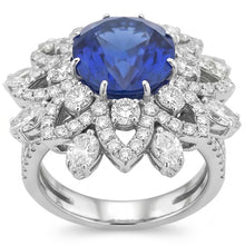 Afbeelding in Gallery-weergave laden, Grote Ovale Saffier IGI GECERTIFICEERDE Diamanten Ring
