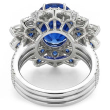 Afbeelding in Gallery-weergave laden, Grote Ovale Saffier IGI GECERTIFICEERDE Diamanten Ring
