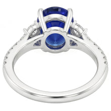 Afbeelding in Gallery-weergave laden, Blauwe saffier Solitaire met accenten Ring 5 karaat witgouden sieraden
