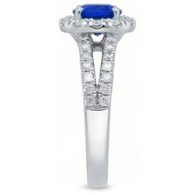 Afbeelding in Gallery-weergave laden, echte round saffier 3.50karaat ring close-up detail
