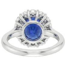 Afbeelding in Gallery-weergave laden, Blauwe Saffier uit de aarde gewonnen Diamanten Verlovingsring Ovaal Ceylonese Edelsteen 9.25 Karaat
