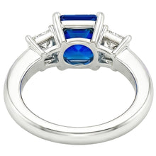 Afbeelding in Gallery-weergave laden, Blauwe saffier edelsteen ring 2,50 karaat sprankelende stralende Natuurlijke echte diamant ( niet in het laboratorium gekweekt )en
