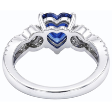 Afbeelding in Gallery-weergave laden, Blauwe saffier en Natuurlijke echte diamant ( niet in het laboratorium gekweekt )en ring 4,50 karaat witgoud 14K sieraden
