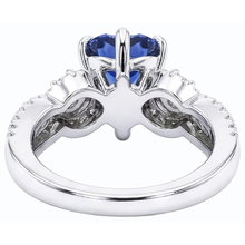 Afbeelding in Gallery-weergave laden, Blauwe saffier en Natuurlijke echte diamant ( niet in het laboratorium gekweekt )en ring 4,50 karaat witgoud 14K sieraden
