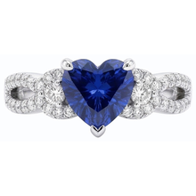 Afbeelding in Gallery-weergave laden, Blauwe saffier en Natuurlijke echte diamant ( niet in het laboratorium gekweekt )en ring 4,50 karaat witgoud 14K sieraden
