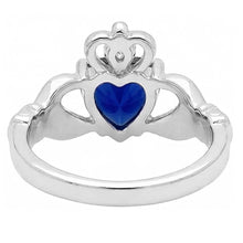 Afbeelding in Gallery-weergave laden, Blauwe saffier en Natuurlijke echte diamant ( niet in het laboratorium gekweekt )en ring hartvormig 2,25 karaat witgoud 14K
