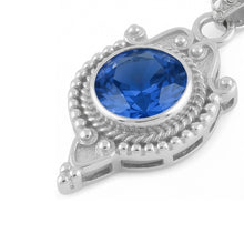 Afbeelding in Gallery-weergave laden, IGI GECERTIFICEERDE Blauwe Saffier Antieke Stijl Hanger 8 Karaat Witgoud 14K
