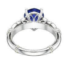 Afbeelding in Gallery-weergave laden, Blauwe saffier hart edelsteen ring 2,50 karaat antieke stijl sieraden
