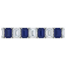 Afbeelding in Gallery-weergave laden, IGI GECERTIFICEERD Blauwe Saffier Smaragdslijpsel Tennisarmband 12 Karaat Sieraden Nieuw
