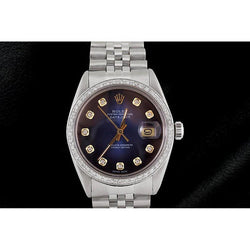 Blauwe Diamant Wijzerplaat Jubileum Armband roestvrij staal Rolex Datumjust Horloge SNELLE INSTELLING