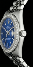 Afbeelding in Gallery-weergave laden, Blauwe Stok wijzerplaat Horloge roestvrij staal jubileum diamant doorlopend Rolex Heren
