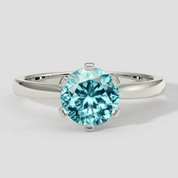 Blauwe ronde Paraiba ring 3ct