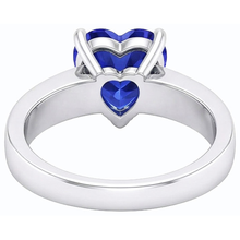 Afbeelding in Gallery-weergave laden, Blauwe saffier Natuurlijke echte diamant ( niet in het laboratorium gekweekt )en ring hart geslepen edelsteen goud 14K 2,50 karaat
