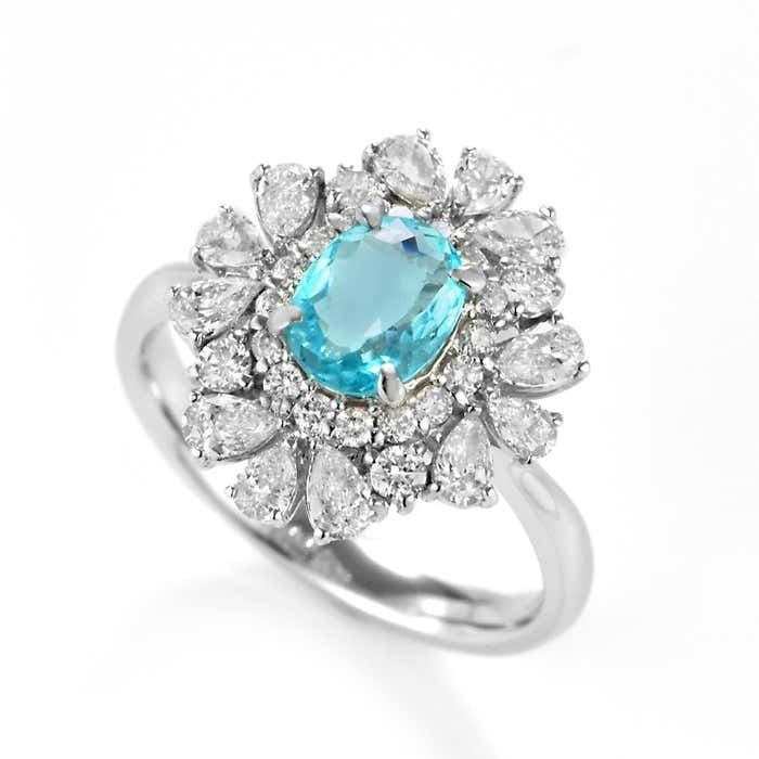 Bloemen Halo Paraiba Cocktailring