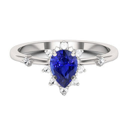 Ster Korenbloem Saffier Gekleurde Steen Ring 1,50 karaat – 14K