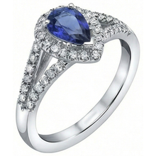Afbeelding in Gallery-weergave laden, echte round saffier 2.50karaat ring close-up detail
