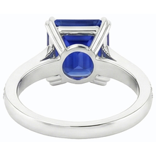 Afbeelding in Gallery-weergave laden, echte round saffier 3karaat ring op wit
