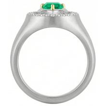 Afbeelding in Gallery-weergave laden, Smaragd Slijpvorm Smaragd ring in Bicolor 14K Goud – achteraanzicht
