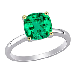 GIA-Gecertificeerd Smaragd Edelsteen Ring 2 karaat – Bicolor 14K