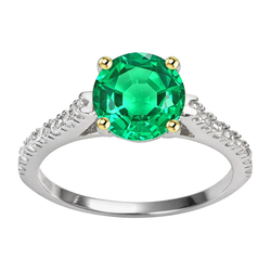 Puur Kathedraal Zetting Colombiaanse Smaragd Edelsteen Ring 1,50