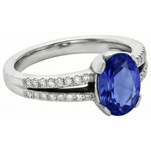 Afbeelding in Gallery-weergave laden, echte round saffier 3.75karaat ring close-up detail
