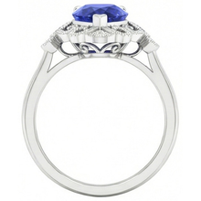 Afbeelding in Gallery-weergave laden, Royal Blue Saffier Sieraadsteen Ring 2-karaat 14K Witgoud – bovenaanzicht
