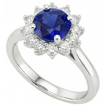 Afbeelding in Gallery-weergave laden, Ceylon Saffier En Diamanten 2.20 Karaat Ring Wit Goud 14K
