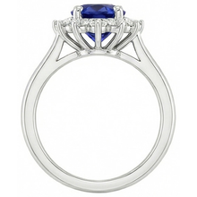 Afbeelding in Gallery-weergave laden, Ceylon Saffier En Diamanten 2.20 Karaat Ring Wit Goud 14K
