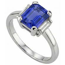 Afbeelding in Gallery-weergave laden, echte baguette saffier 2.50karaat ring close-up detail
