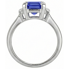 Afbeelding in Gallery-weergave laden, echte baguette saffier 2.50karaat ring profielweergave
