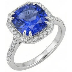 Ceylonese Kleursaffier IGI GECERTIFICEERDE Diamanten 8 Karaat Ring Witgoud 14K