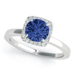 Ceylon Sapphire Diamanten Sieraden Gouden Ring Dame Sieraden 1.90 Ct.
