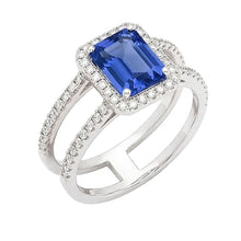 Afbeelding in Gallery-weergave laden, echte round saffier 3karaat ring close-up detail

