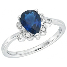 Afbeelding in Gallery-weergave laden, echte pear saffier 2.30karaat ring close-up detail
