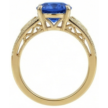 Afbeelding in Gallery-weergave laden, Ceylon Sapphire Ronde Diamanten 3.76 Ct Ring Antieke Stijl
