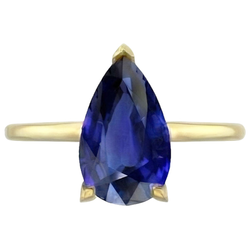 Ceylon Sapphire Solitaire Ring Teardrop Style Peer 3,50 Karaat
