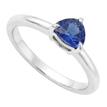 Afbeelding in Gallery-weergave laden, Ceylon Sapphire Solitaire Trillion-vormige ring 1 karaat sieraden goud
