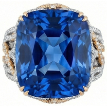 Afbeelding in Gallery-weergave laden, Ceylonese Kleur Blauwe Saffier En IGI GECERTIFICEERDE Diamanten 8.51 Ct Tweekleurige Ring
