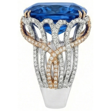 Afbeelding in Gallery-weergave laden, Ceylonese Kleur Blauwe Saffier En IGI GECERTIFICEERDE Diamanten 8.51 Ct Tweekleurige Ring
