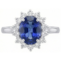 Ceylonese Blauwe Saffier Ring 4.40 Karaat Natuurlijke uit de aarde gewonnen Diamanten Sieraden
