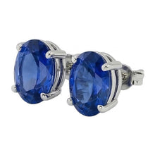 Afbeelding in Gallery-weergave laden, IGI GECERTIFICEERDE Ceylonese Kleur Saffier 8 Karaat Oorknoppen Steker Paar Oorbellen Witgoud 14K Sieraden
