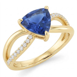 Ceylon saffier edelsteen ring biljoen 1,50 karaat gespleten schacht Natuurlijke echte diamant ( niet in het laboratorium gekweekt )en