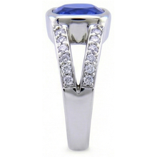 Afbeelding in Gallery-weergave laden, Ceylon saffier en Natuurlijke echte diamanten ( niet in een laboratorium gekweekt ) ring wit goud 14K 4.5 karaat
