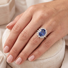 Afbeelding in Gallery-weergave laden, Ceylonese Blauwe Saffier Ring 4.70 Karaat Natuurlijke uit de aarde gewonnen Diamanten Sieraden
