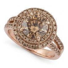 Afbeelding in Gallery-weergave laden, Champagne Woestijn Diamant Bruidsring – Fijne Diamant 4 karaat
